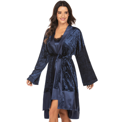 Chemise de nuit ensembles dentelle glace soie femme jolis vêtements pyjamas femmes conception