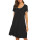 O cou chemise de nuit femmes été longueur genou robe de nuit ample pyjama
