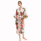 Satin Beauty Floral Printing Elegant Nightwear Robes for Women Long Bathrobes Comfort Wholesale