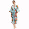 Satin Beauty Floral Printing Elegant Nightwear Robes for Women Long Bathrobes Comfort Wholesale
