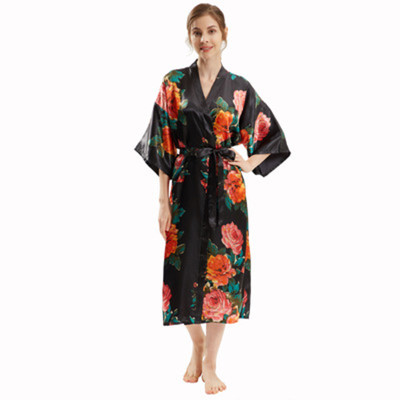 Robes mi-longues en gros taille libre robe de soie femmes vêtements de nuit pyjamas