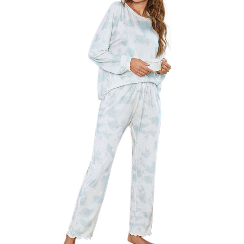 Usine en gros de deux pièces personnalisées de pyjamas en satin à manches longues et pantalons
