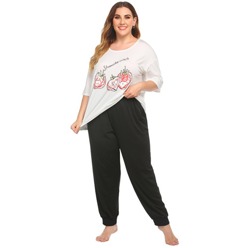 Vente en gros de pantalons à manches courtes personnalisés en deux pièces de pyjama, impression de grande taille