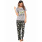 Women's Cotton Nightwear, Ladies Two Piece of Pajamas, Short Sleeve and Pants Factory Outlet