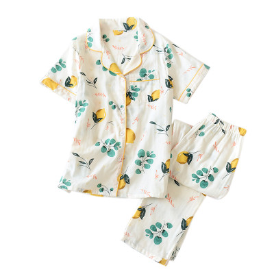 Woman's Print Pajamas,Short Sleeve Wholesale Sleepwear, Manufacture and Supplier Cute Home Wear
