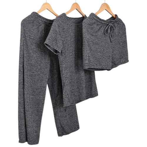 Vente en gros deux pièces de pyjama à manches courtes et shorts en coton confortable pour dame