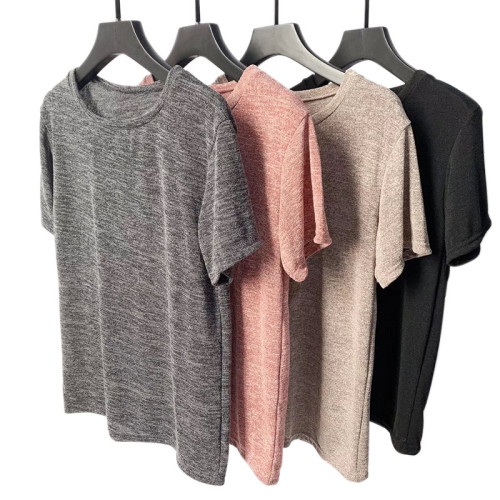 Vente en gros deux pièces de pyjama à manches courtes et shorts en coton confortable pour dame