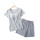 Vente en gros deux pièces de pyjama manches courtes et shorts ensembles impression personnalisée O-cou