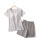 Оптовые комплекты пижам с короткими рукавами и шортами из двух частей, индивидуальная печать с круглым вырезом
