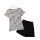 Оптовые комплекты пижам с короткими рукавами и шортами из двух частей, индивидуальная печать с круглым вырезом