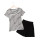 Vente en gros deux pièces de pyjama manches courtes et shorts ensembles impression personnalisée O-cou
