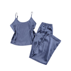 Women's Pajama Sets, Satin Casual Sleeveless and Pants, Manufacturer Loose Nightwear