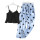 Women's Silk Pajamas, Floral Printing Clothes Sleeveless Pants China Manufacturer