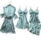 Lace Multi-piece of pajamas, high quality Solid 4-piece set sleepwear for bedroom