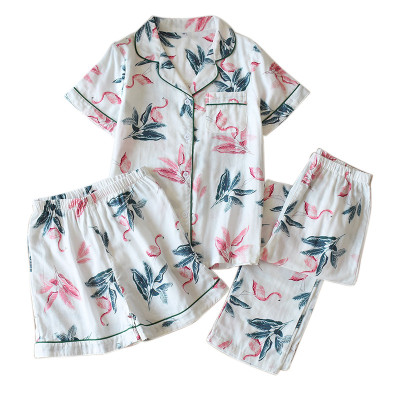 Le fournisseur en gros de pyjamas multi-pièces définit des shorts à col en V imprimés en vrac, plus la taille