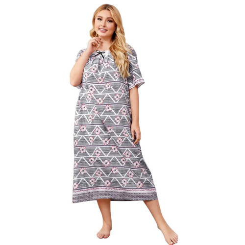 الصانع ثوب النوم للمرأة قصيرة الأكمام طويلة الصيف الخريف سيدة منامة