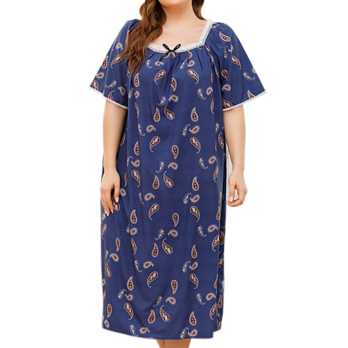 Chemise de nuit du fabricant pour les femmes à manches courtes d'été et d'automne Lady Pyjama
