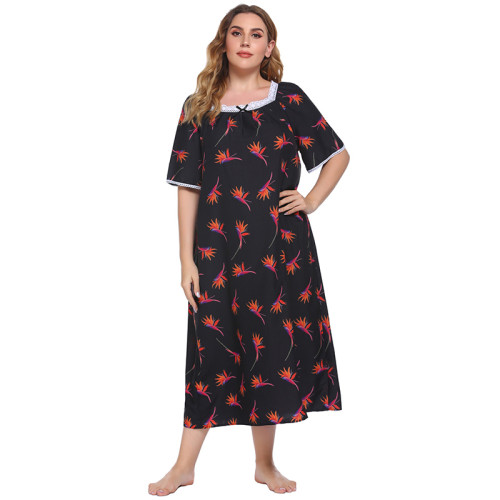 Chemise de nuit personnalisée en gros de vêtements de nuit pour femmes pour femmes chemise de nuit à manches courtes longue décontractée
