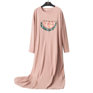 Заводская одежда для сна, ночное длинное платье с круглым вырезом, повседневная ночная рубашка с длинным рукавом, женская