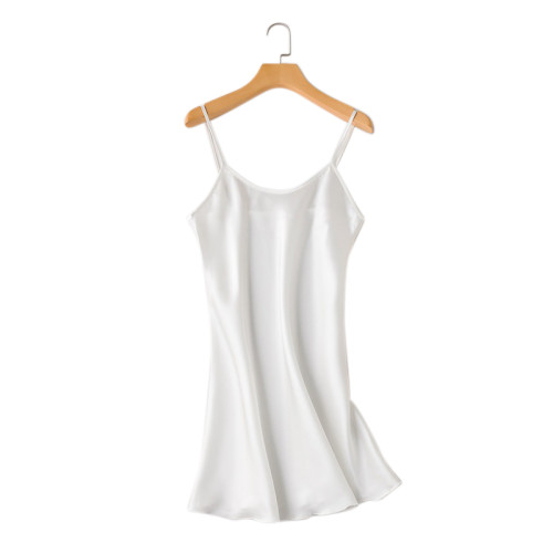Оптовая торговля ночная рубашка юбка на подтяжках шелковая женская атласная без рукавов женская повседневная домашняя одежда