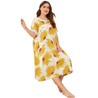 Custom print pajamas, Plus size Sleepwear dress for Women,Factory Price wholesale
