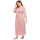 Soft Imitation Cotton Low V-neck Pink Nightgown With White Lace for Women With a Fuller Figure.