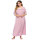 Stretchy Butterflymesh Fabric One Piece Plus Size Long Pink Nightgown With White Lace Sleepwear Factory Cheap Price