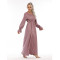 Cotton Material Solid Color Nursing Button Up Nightgown Long Sleeve Plus Size Night Dress For Women