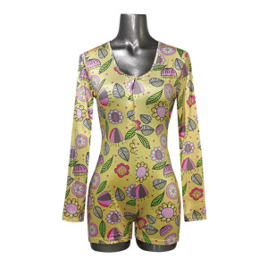 Цельная пижама для взрослых, комбинезон с принтом на заказ для женщин, женская ночная домашняя одежда оптом