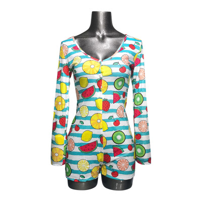 One Piece Sleepwear Womens, Женская печать обтягивающих пижам, Заводская цена на женское ночное белье Onsies