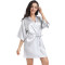 Luxury Imitation Silk Bride Wedding Robes Custom Printing Bathrobes For Lady