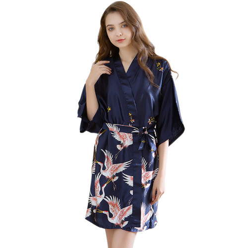 Женский короткий шелковый халат, женские халаты нестандартного размера и высокого качества, ночные красивые пижамы оптом