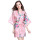 floral print silk robe，fashion bathroom bathrobe pajamas wholesale made in China