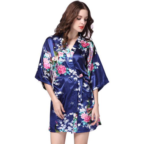 Robes en soie pour dames, Pringing Design Fashion Robes pour femmes, Prix d'usine Robes pour femmes Vêtements de nuit en Satin