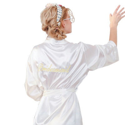 Bride Silk Robe,Women's Plus Size Printed Robes,Low MOQ and Drop Shipping,Pretty and Fashion,Factory Price Casual Sleepwear