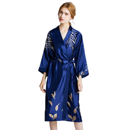 Женский длинный шелковый халат больших размеров, женские халаты с прямой доставкой, ночная пижама до колен, оптовая продажа