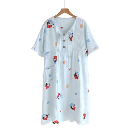 Chemise de nuit femme imprimée, taille personnalisée Homewear pour femme, chemise de nuit en vrac en gros