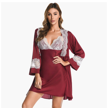 Ladies Nightgown Sets, Pretty Elegant Sleepwear,Solid Lace Woman Nightwear Factory Price