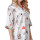Imitation Silk One Piece Sleepwear T shirt White Color Knee-length Nightgown With Beautiful Printing