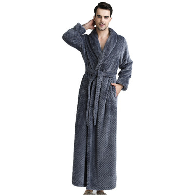 Woman Flannel Robe, Loose Long Sleeve Couple Robe,Wholesale Solid Pajamas for Women and Men