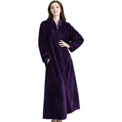 Robes longues pour femmes, flanelle coton dames vêtements de nuit robes, prix d'usine peignoirs décontractés à la maison