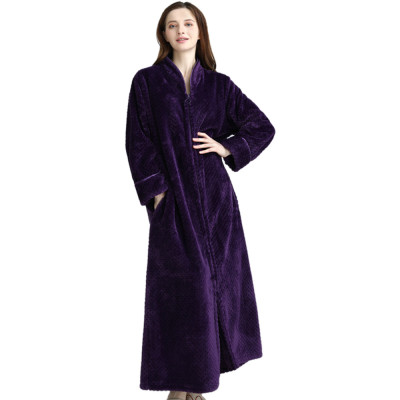 Длинные халаты для женщин, женские халаты из фланелевого хлопка, пижамы, халаты по заводской цене, повседневные дома