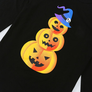 Plus Size Halloween Pajamas, Family Long Sleeve Pumpkin Printed Home Wear Wholesale