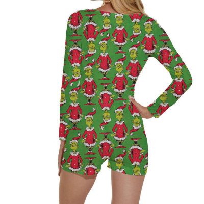 One Piece Christmas Pajamas,Pretty Print Elegant Women Nighty Wear,Factory Price Customized Size
