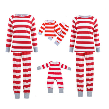 Matching Family Christmas Pajamas,New Red Pro Pattern Home Clothes Set for Parents and Children,Wholesale Sleepwear