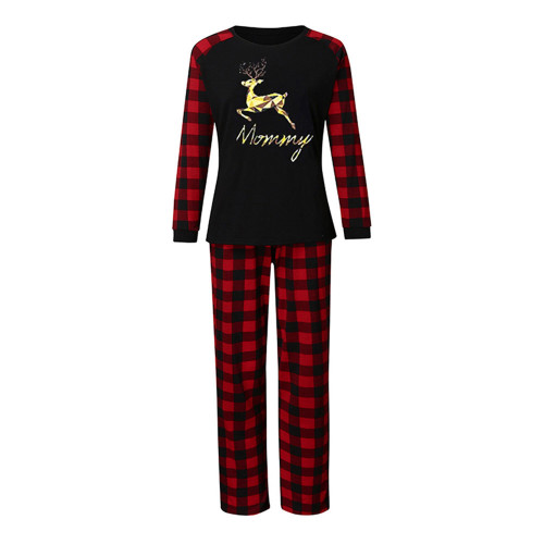 Christmas Pajamas,2021 European and American New Arrival,Elk Printed Parent-child Wholesale Pajamas Set