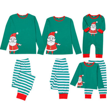 Cheap Christmas Pajamas,Funny Pretty Boys and Girls Unisex Clothing,Green with Santa Print Fashion Style Factory Price