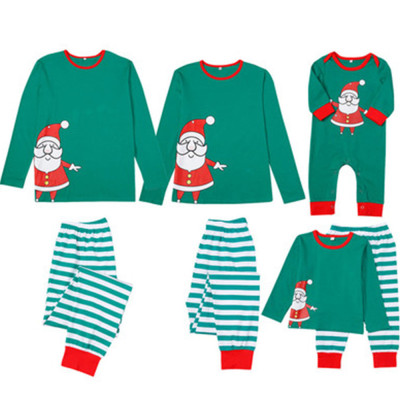 Cheap Christmas Pajamas,Funny Pretty Boys and Girls Unisex Clothing,Green with Santa Print Fashion Style Factory Price