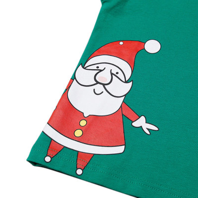 Cheap Christmas Pajamas,Funny Pretty Boys and Girls Unisex Clothing,Green with Santa Print Fashion Style Factory Price