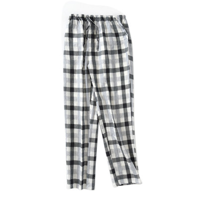 Cotton Keep Warm Plaid Design Couple Pajamas Pants For Home
